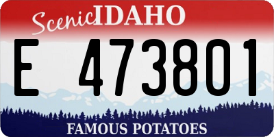 ID license plate E473801