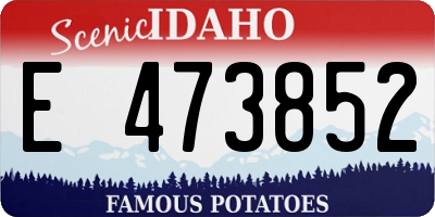 ID license plate E473852