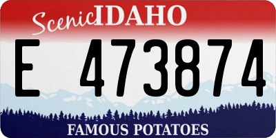 ID license plate E473874