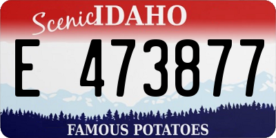 ID license plate E473877