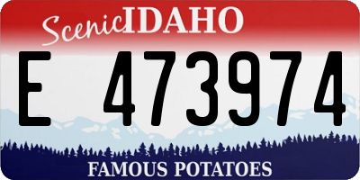 ID license plate E473974