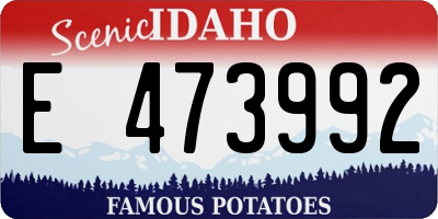 ID license plate E473992