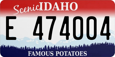 ID license plate E474004