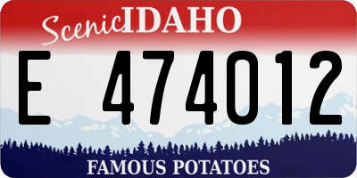 ID license plate E474012