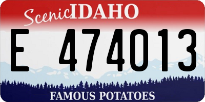 ID license plate E474013