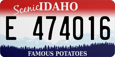 ID license plate E474016