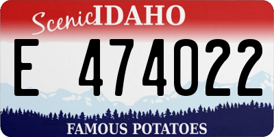 ID license plate E474022