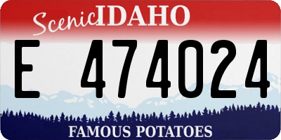 ID license plate E474024