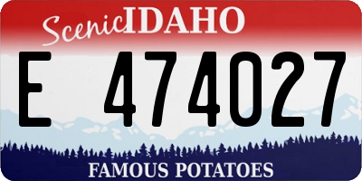 ID license plate E474027
