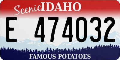 ID license plate E474032