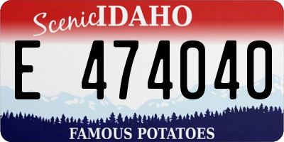 ID license plate E474040