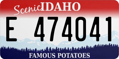 ID license plate E474041