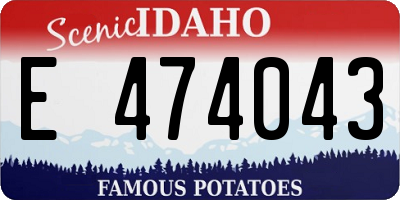 ID license plate E474043