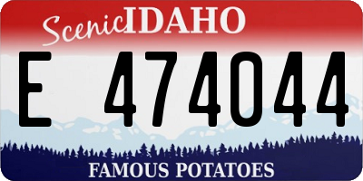 ID license plate E474044