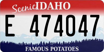 ID license plate E474047