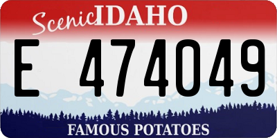 ID license plate E474049