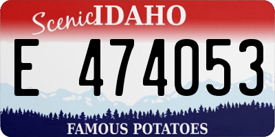 ID license plate E474053