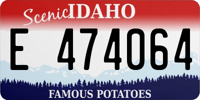 ID license plate E474064