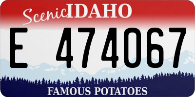 ID license plate E474067