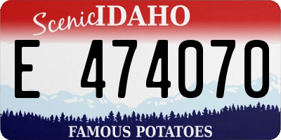 ID license plate E474070