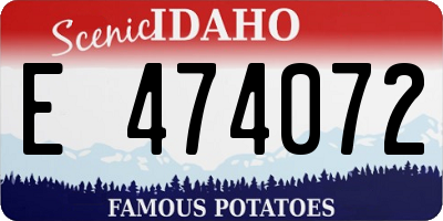 ID license plate E474072