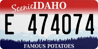 ID license plate E474074
