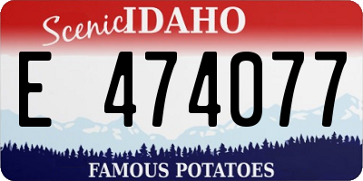 ID license plate E474077