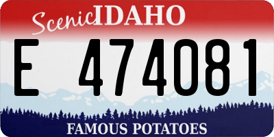 ID license plate E474081