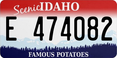 ID license plate E474082