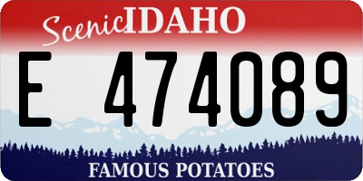 ID license plate E474089