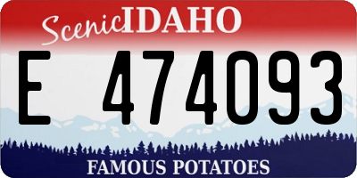 ID license plate E474093