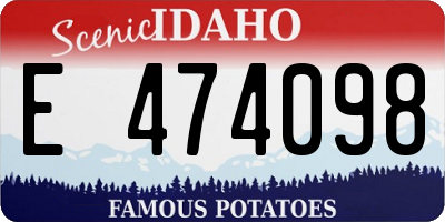 ID license plate E474098