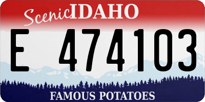 ID license plate E474103