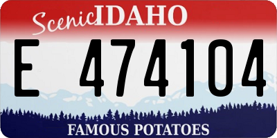 ID license plate E474104