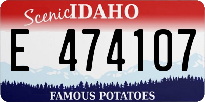 ID license plate E474107