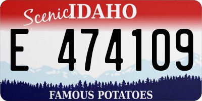 ID license plate E474109
