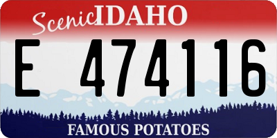 ID license plate E474116