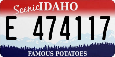 ID license plate E474117