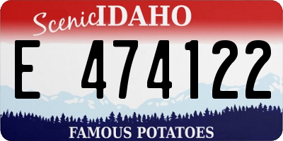 ID license plate E474122