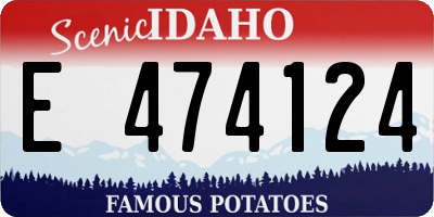 ID license plate E474124