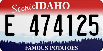 ID license plate E474125