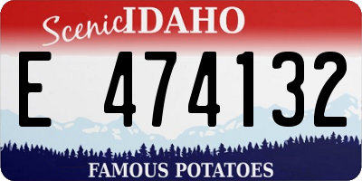 ID license plate E474132