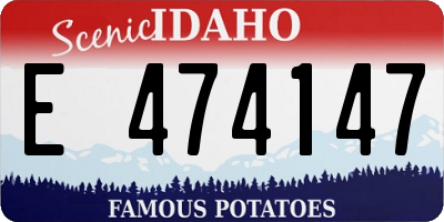 ID license plate E474147