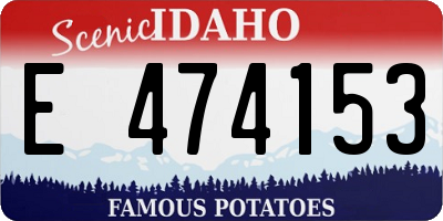 ID license plate E474153