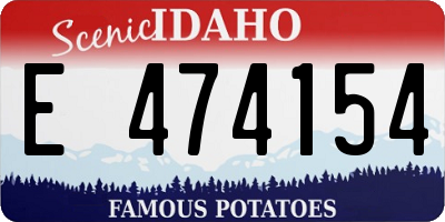 ID license plate E474154