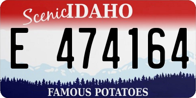 ID license plate E474164