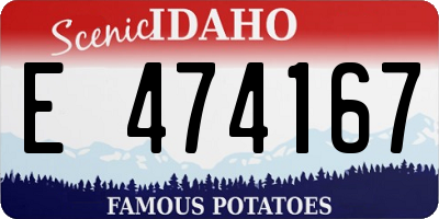 ID license plate E474167