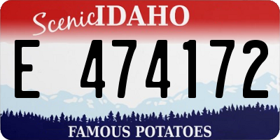 ID license plate E474172