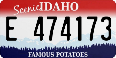 ID license plate E474173