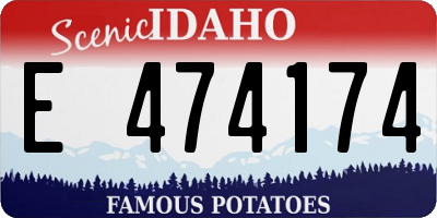 ID license plate E474174